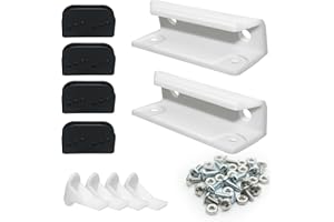 PWEOW DK100-A Shed Door Tune-Up Kit for Arrow Sliding Shed Doors, Complete Replacement Parts for Metal Shed Door Glides Kit-White