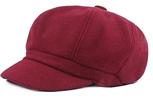 BRCUS Women Vintage Newsboy Cabbie Peaked Beret Cap Warm Baker Boy Visor Hat Flat Cap