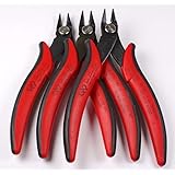 Hakko Micro Soft Wire Cutter, 1.5mm Stand-off, Flush Cut, 2.5mm Hardened Carbon Steel Construction, 21-Degree Angled Jaw, 8mm Jaw Length, 16 Gauge Maximum Cutting Capacity (3-Pack)