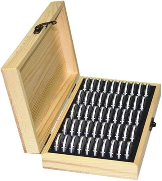 AITOCO Coin Case Coin Collection Holders Storage Wooden Box Coin