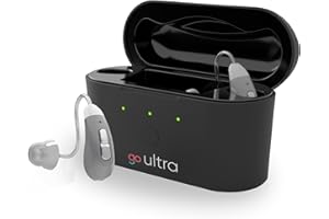 GO HEARING Go Ultra OTC Hearing Aids for Seniors and Adults, Behind-the-Ear Rechargeable Hearing Aids that Stream Calls and Music | Latest Release, All-Day Comfort, Includes Rechargeable Hearing Aid Case (Gray)