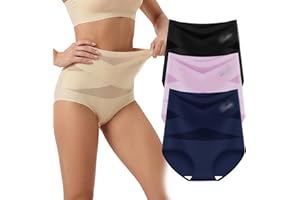 Wryhaul High-Waist Tummy Control Seamless Shaping Panties, Women's Letter Print Contrast Mesh Criss Cross High Waist Briefs