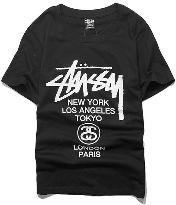 Amazon Stussy ステューシー Tシャツ 半袖 T Shirts メンズ トップス スタッシー すてゅーしー L ブラック Tシャツ カットソー 通販