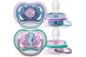 Chupeta Avent Ultra Air, 6 a 18 meses, 2 Unidades | Decorada, Cavalo Marinho e Baiacu