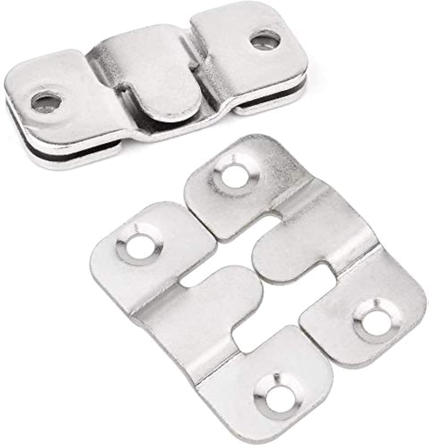 Flush Mount Bracket, Tiberham Interlocking Photo Frame Hook, Heavy Duty Picture Hanger Z Clip Bracket for Large Picture Display Art Gallery Wall Mount Hardware (10 Pairs)