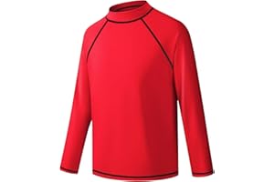 BIGANT Boys Rash Guard Swim Shirt Long Sleeve UPF 50+ Sun Protection Kids Girls Youth Fishing Water Beach UV SPF Swimwear Quick Dry
