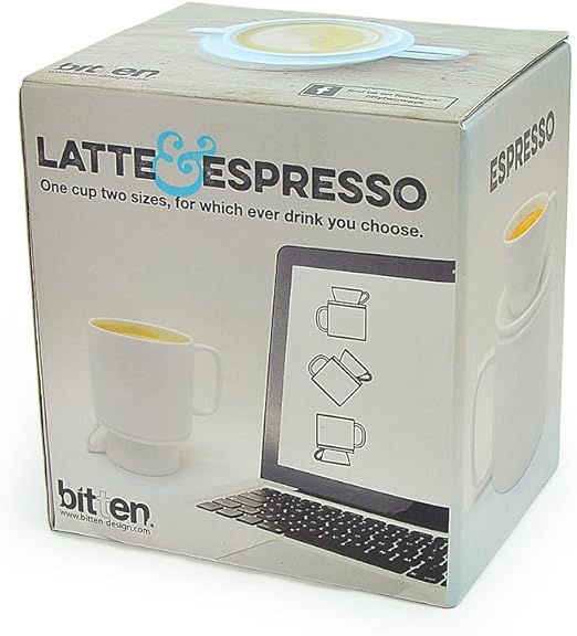 Latte & Espresso Double Cup Two Cup Sizes for Dual Use