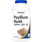 Nutricost Psyllium Husk 1500mg Per Serving, 500 Capsules - Non-GMO & Gluten Free