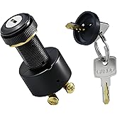 Boat Ignition Switch with 2 Keys, 12V 10A 3-Position Waterproof Universal Keyed Switch, Heavy Duty Marine Ignition Switch Replacement for Outboard, Tractor, ATV, UTV