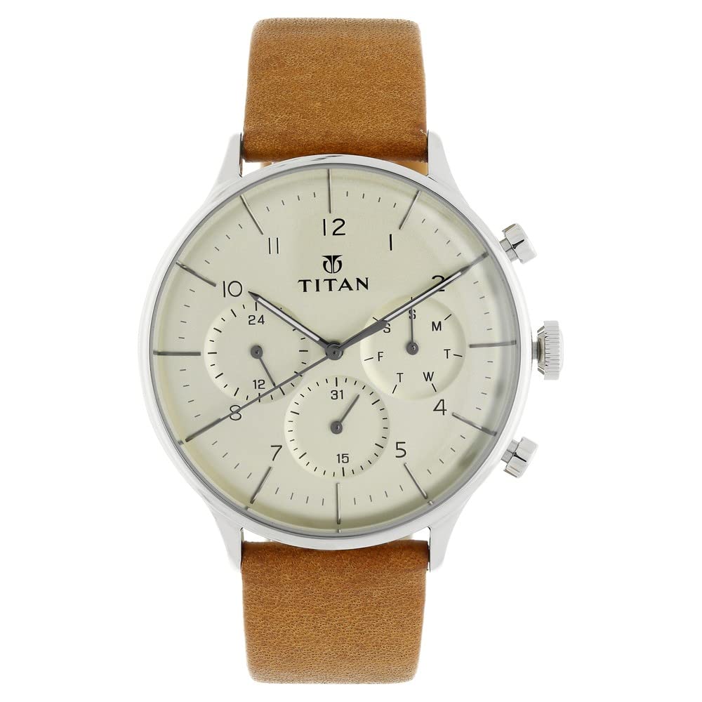 Titan Classique Analog Silver Dial Men's Watch - 90102SL01