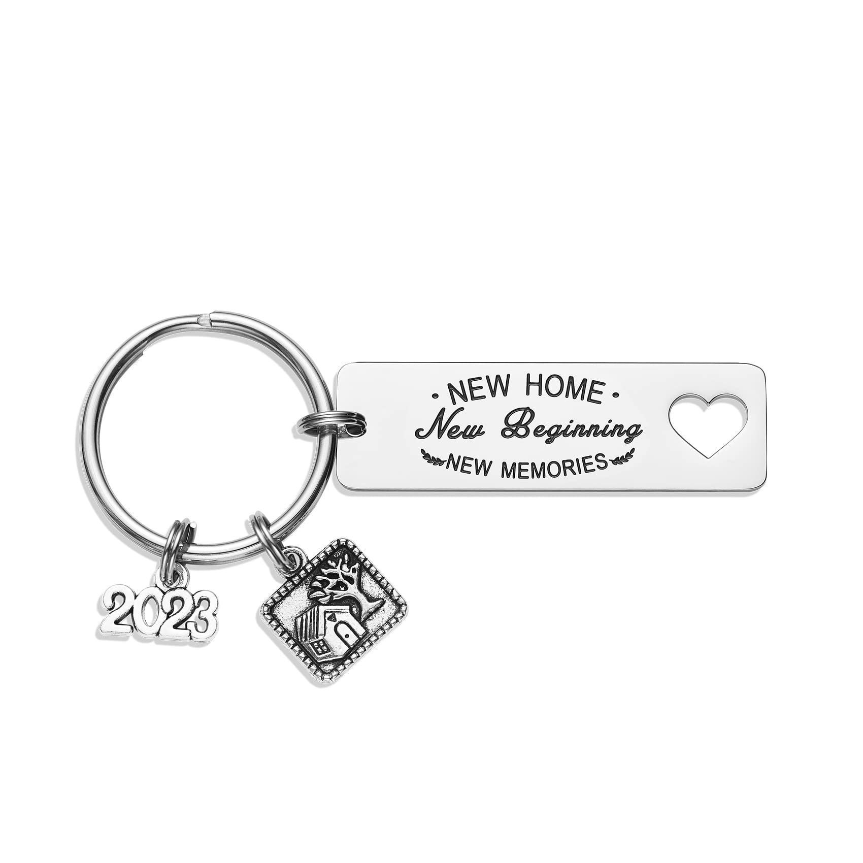 2023 Housewarming Gifts New Home New Beginning New Memories Keychain New Home Gift Ideas Husband Wife (New Beginning)