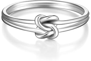 EVER FAITH Dainty Double Love Heart Infinity Rings, 925 Sterling Silver Mother Daughter Best Friend Irish Celtic Knots Jwerlr