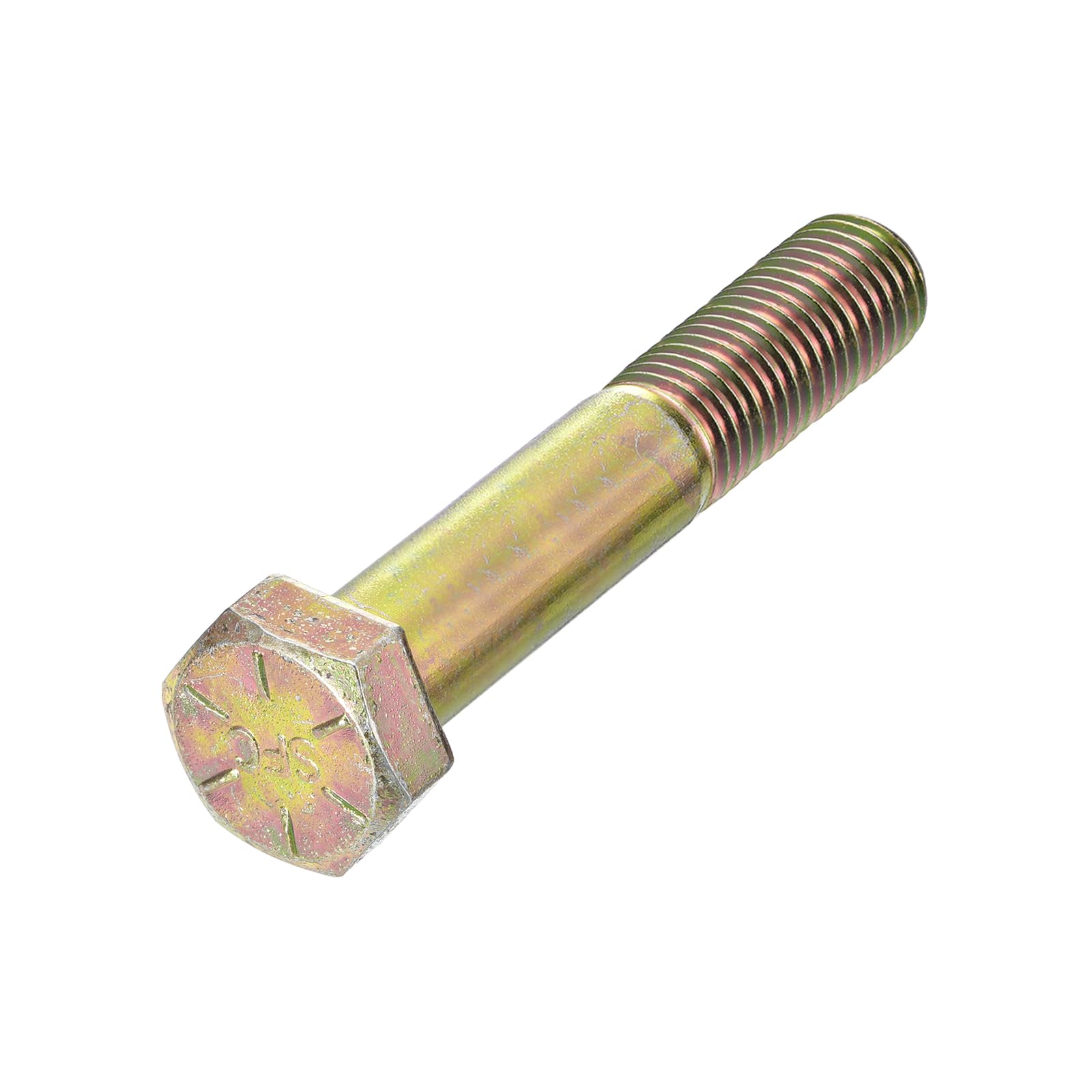 METALLIXITY Hex Bolts (3/4-10x4") 1Pcs, Carbon Steel Zinc Plated Partial Threaded, Coarse Thread UNC Hex Head Screw Bolt - for Furniture Repair, Yellow โ image 1