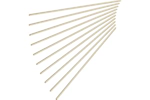 USAMILY 3mm Brass Solid Round Rod 300mm in Length Lathe Bar Stock for DIY Craft 10Pcs
