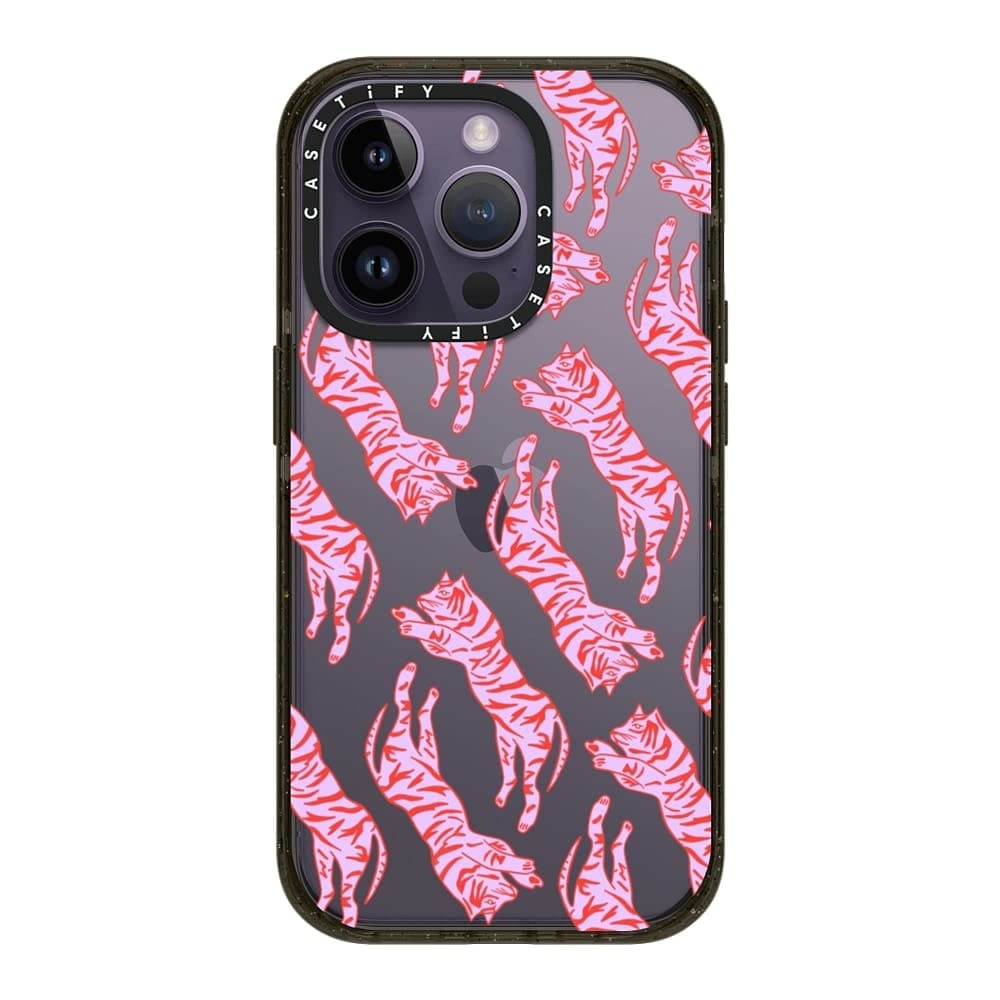 CASETiFY Impact iPhone 14 Pro Case [4X Military Grade Drop Tested / 8.2ft Drop Protection] - Tigers by Grace Owen - Glossy Black — image 1