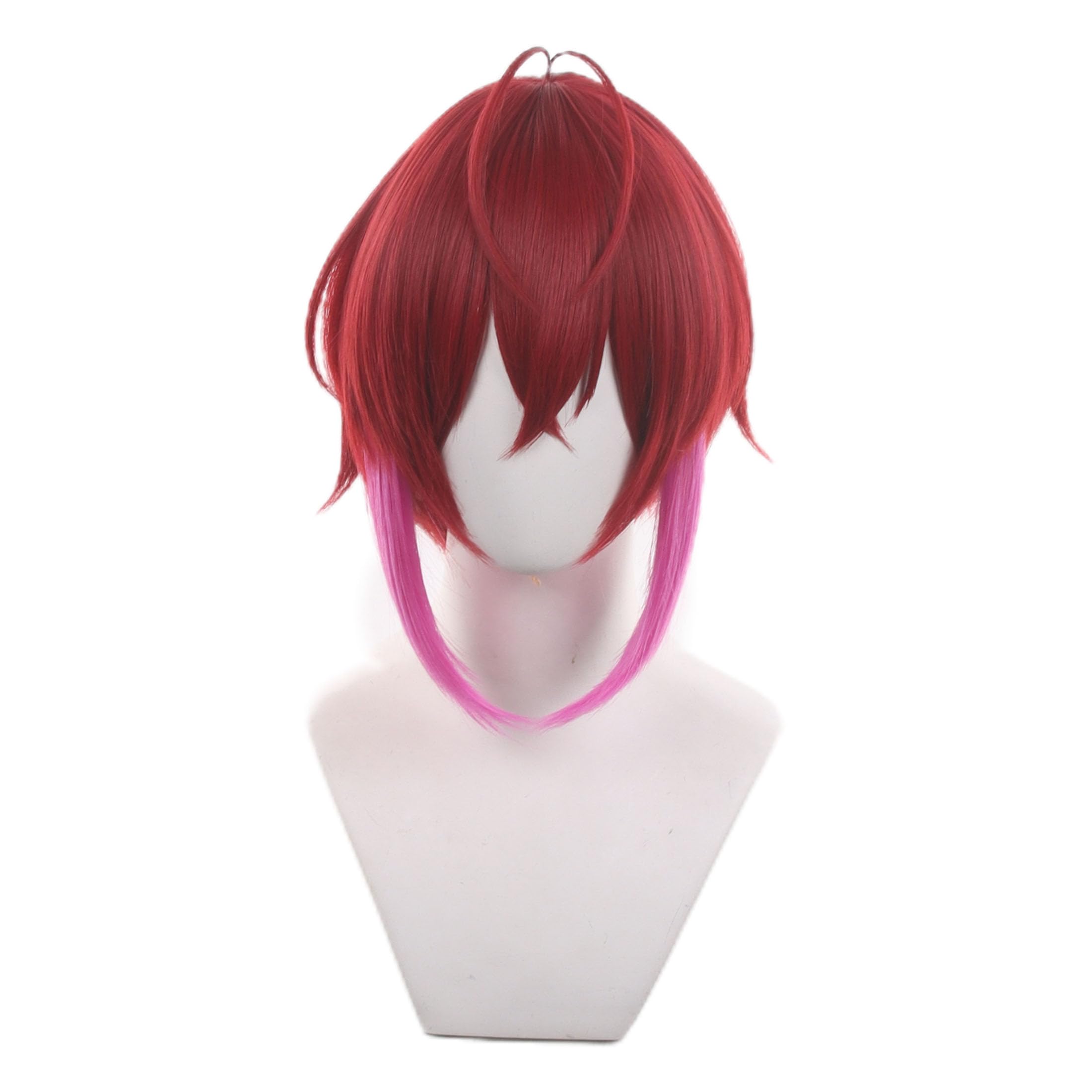 Wine Red Short Wig for Anime Costume with Straight Heat Resistant Synthetic Hair for Women Halloween Cos Anime Party Comic Con Replacement Wigs
