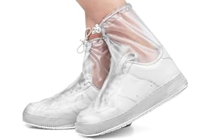 TSJLIKI Waterproof Shoe Covers, Rain Shoe Covers Transparent Reusable Non Slip Shoe Cover for Outdoor Women and Men