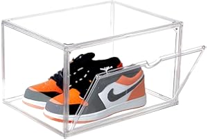 beehomay Sneaker Shoe Display Case,Shoe Box with Clear Magnetic Door,Thicken & Sturdy Organizer Containers Stackable,Fit Shoe Size Up to US 14 (X-Large) (X-Large)