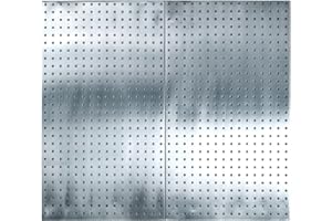 Triton Products Stainless Steel Pegboards - Set of 2 Locboards, Silver Wall Panels for Garage, Home Storage, and Organization, 24" x 42"