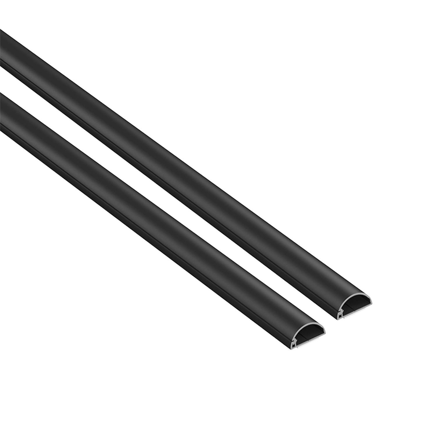 D-Line Micro+ Cable Trunking (2-Meter), Self-Adhesive Cable Covers, Electrical Cable Tidy, Popular Cable Management Solution, 20mm (W) x 10mm (H) - 2 x 1 Meter Lengths - Black — image 1