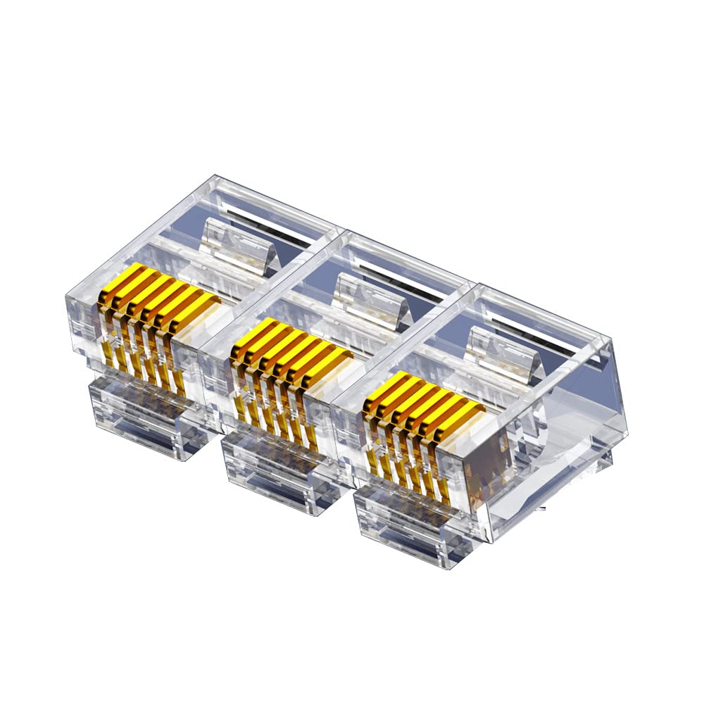 VIVOCH 100 Pcs RJ11 RJ12 6P6C Telephone Connectors, RJ11 RJ12 6P6C Telephone Modular Plugs
