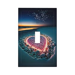 Beach Pink Love Night Scene 1 Gang Light Switch