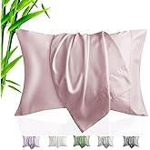 TELUS Pillow Cases King Size 2 Pack, Bamboo Rayon & Lyocell Pillowcase with Envelope Closure, Cooling Breathable Pillow Cover for Hot Sleeper & Night Sweats, 20x40 inch, Light Pink