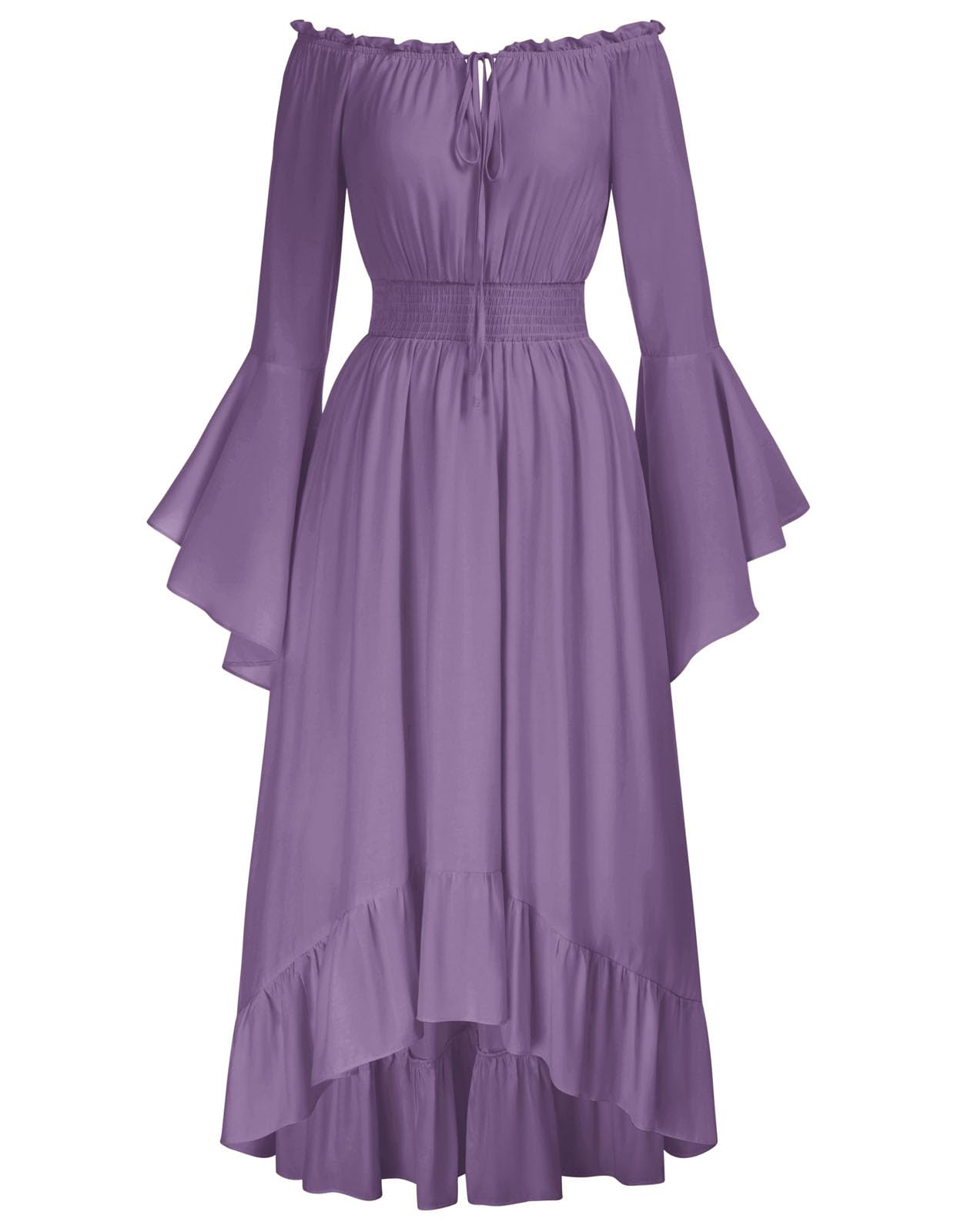 SCARLET DARKNESS Vrouwen Renaissance Maxi Jurk - Korset Off Shoulder Middeleeuwse Jurk