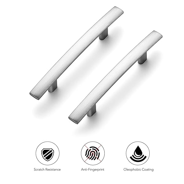 RAVINTE 5-3/16 INCH CURVED CABINET PULLS BRUSHED NICKEL KITCHEN ARCH CUPBOARD HANDLES ZINC ALLOY CABINET PULLS 5-3/16″ LENGTH,3″ HOLE CENTER | 30 PACK