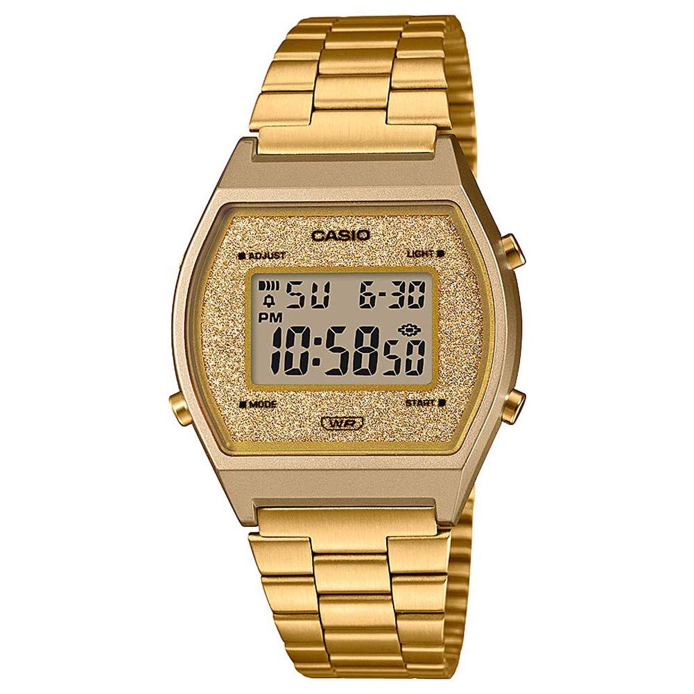 Casio Unisex 35.00mm Quartz Watch with LCD Digital dial and Gold Metal Bracelet Strap B640WGG-9EF