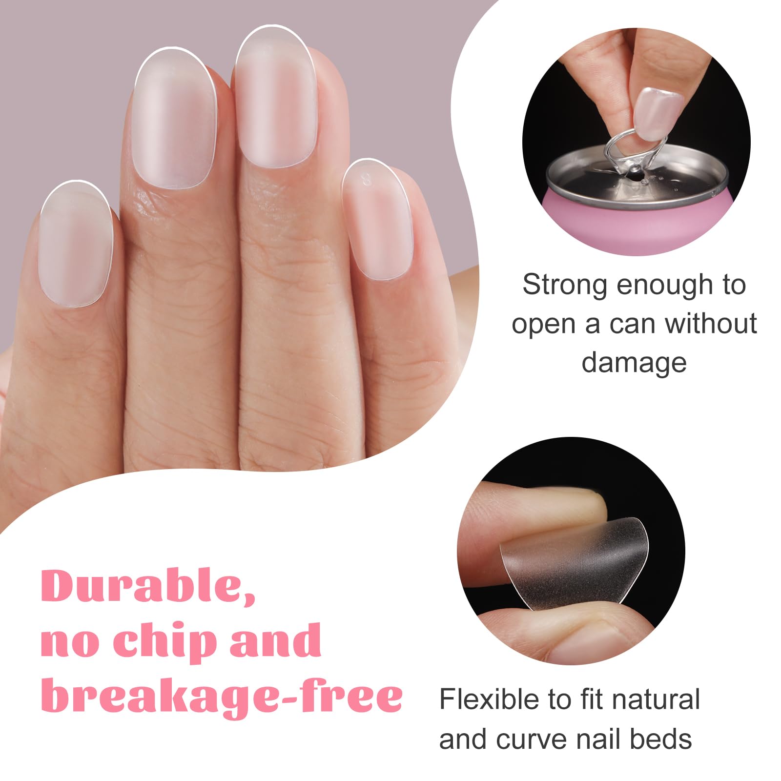 Extra Short Round Nail Tips,SINOKAME No File Matte Soft Gel Clear Press On Nails Extra Short,15 Sizes 600Pcs Short Fake Nails Glue on Nails for Acrylic Gel Nail Extensions - Image 7