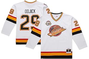Mitchell & Ness NHL Vancouver Canucks Skate Logo Gino Odjick #29 Vintage 1994-95 Power Play Jersey - White
