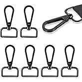6 Pcs Black Metal Swivel Lobster Claw Clasps, 1 Inch Zinc Alloy Snap Hooks for Keychains, Purse Hardware, Bag Making and DIY Crafts