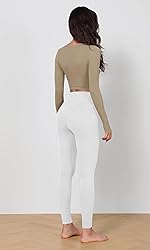 ODODOS Women's Cross Waist Yoga Leggings with Inner