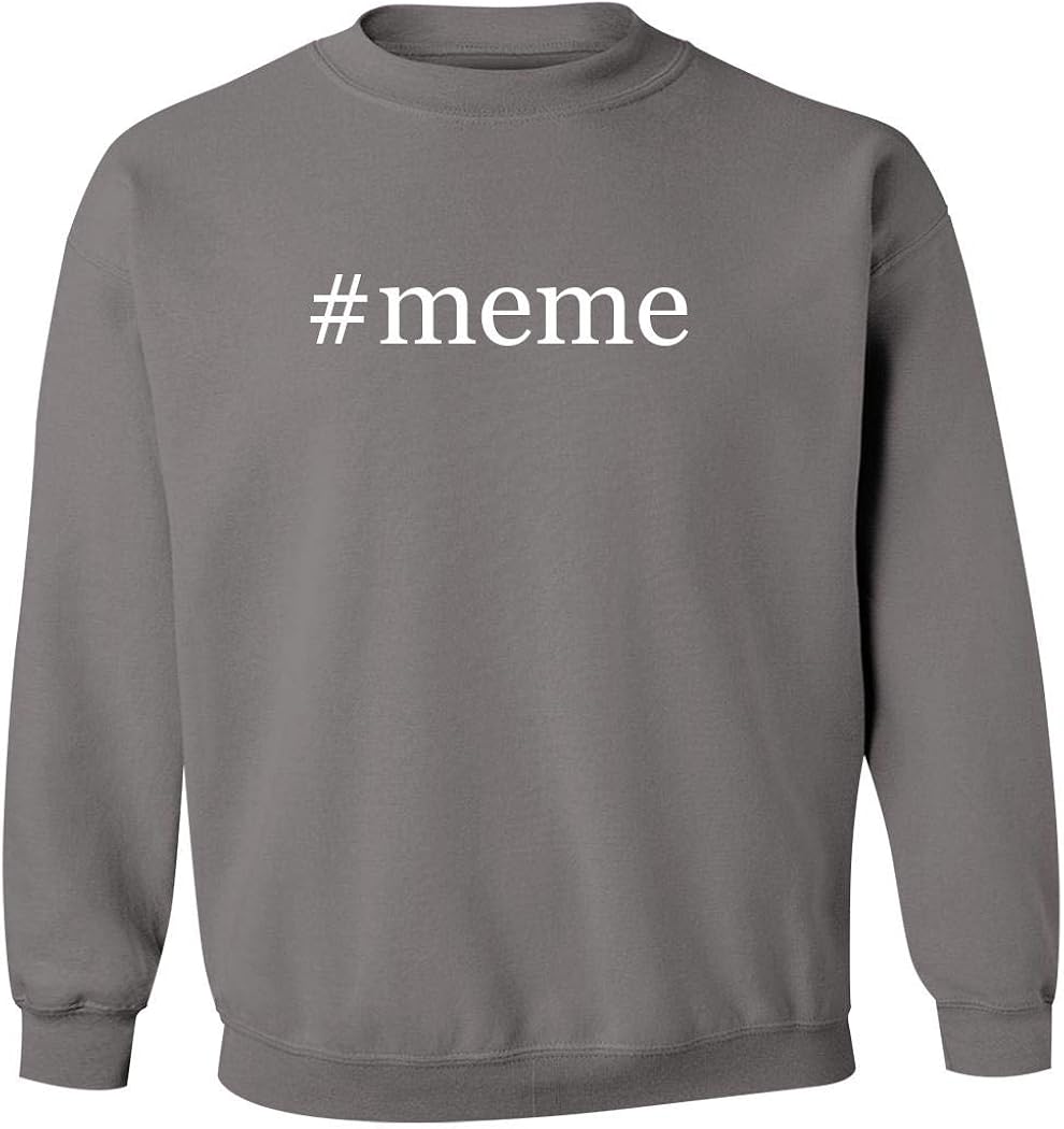 meme Men's Hashtag Pullover Crewneck Sweatshirt, Grey