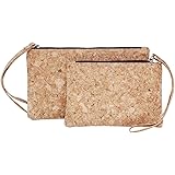 Boshiho Natural Cork Clutch Wristlet Wallet Cell Phone Card Holder Coin Purse Bag (2 Size)