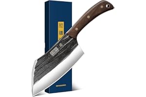 HOSHANHO 6 Inch Cleaver Knife, Hand Forged Vegetable Meat Cleaver, Full Tang Chopper Butcher Knife for Meat Cutting for Kitch