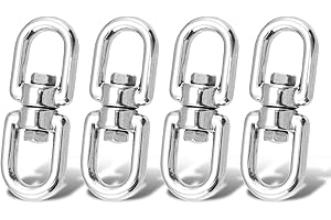 AMYSPORTS Heavy Stainless Swivel Eye Ring Steel Hanging Swivels Eye Connector Double Ended Swivel Eye Marine SUS316 Loop Dia 
