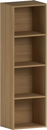 Vida Designs Oxford 4 Tier Cube Bookcase Oak Shelving Storage Unit