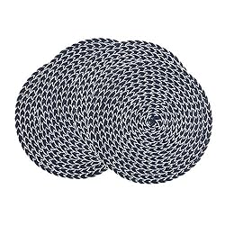 SHACOS Round Braided Placemats 15 inch Set of 4