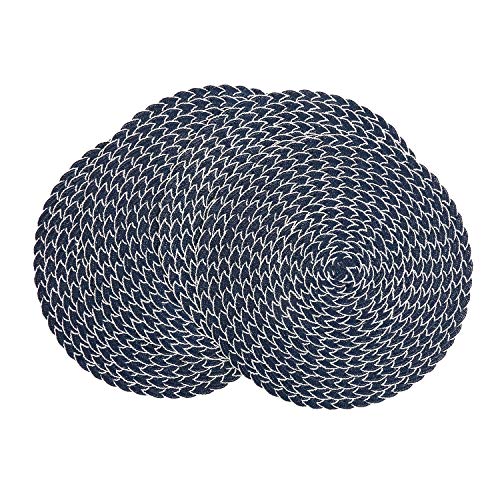 SHACOS Round Braided Placemats 15 inch Set of 4