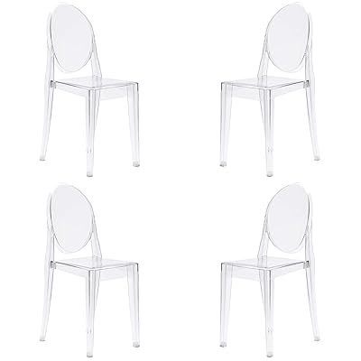 Poly and Bark Burton Side Chair in Clear (Set of 4)