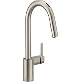 Moen Align Spot Resist Stainless Smart Faucet Touchless Kitchen Faucet with Pull Down Sprayer, Modern Kitchen Sink Faucet with Voice Control and Power Boost, 7565EVSRS