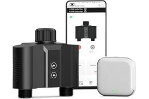 YESBO WiFi Water Timer for Garden Hose, Sprinkler Timer with 2 Outlet for Lawns and Yard, Rain Delay/Remote/Manual/Automatic Drip Irrigation System Programmable Faucet