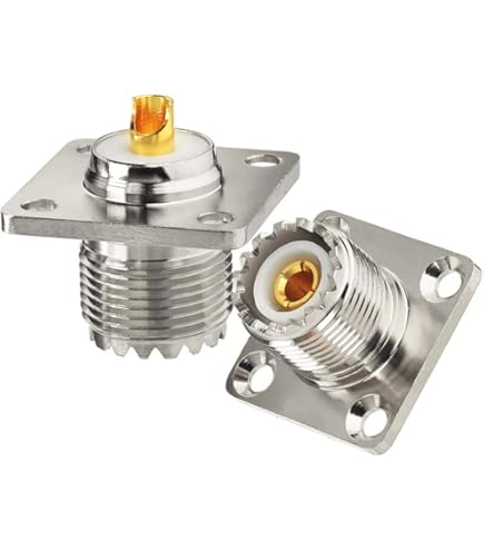 wlaniot SO-239 Conector de montagem em chassi - UHF fêmea 4 furos