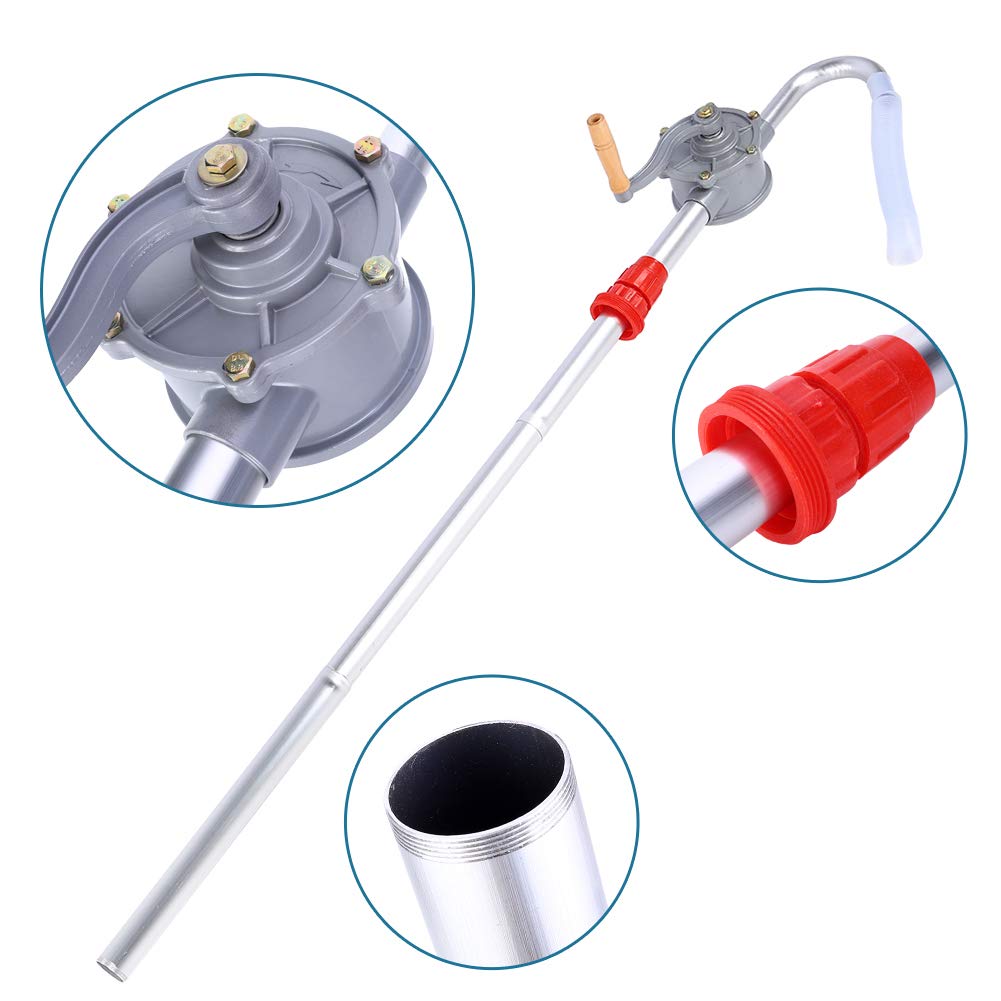 Hand Oil Pump Rotary Barrel Pump for Diesel Fuel Oils Petrol Lubricating Oil, 29 LPM Suction Capacity Manual Fuel Pump, 25mm Outlet Port Hand Crank Siphon Pump - Image 5