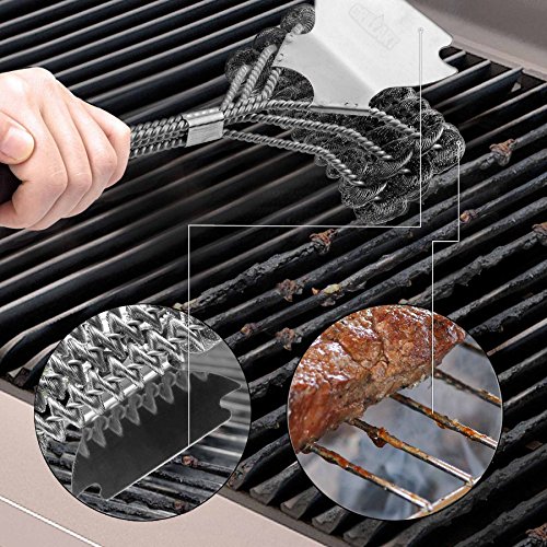 GRILLART Grill Brush and Scraper Bristle Free - Safe Barbecue Grill Brush - 18'' Best Stainless Steel BBQ Accessories Cleaner for all grill Grates BBQ Grill Brush for Grill Wizard