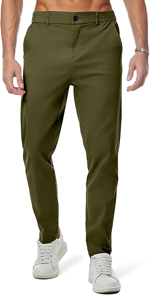 JMIERR Baumwolle Chino Hosen Herren Stretch Cargohose Hose Männer Business Freizeit Hosen Elastische Taille mit Taschen