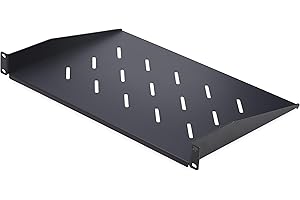 StarTech.com 1U Vented Server Rack Shelf, 12in/31.5cm Mounting Depth, for 19" Rack/Cabinet, SPCC Steel, Max 25lb/11.3kg