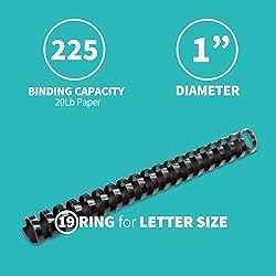Binditek 50 Pack Plastic Binding Comb Spines, 1